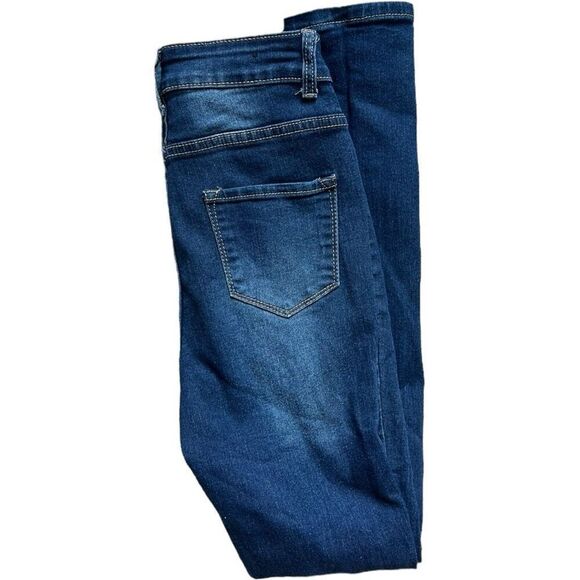 Womens Fashion Nova Bob Dark Rinse Distressed Skinny Jeans - Sz 5 / 6 - Picture 3 of 3